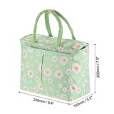 Lunch Bag Tote Bag with Pocket for Work Picnic 9.4"x5.5"x7.9", Green