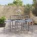 vidaXL 5 Piece Patio Bar Set with Cushions Black Poly Rattan - 15" x 15" x 29.9"