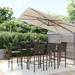 vidaXL 5 Piece Patio Bar Set Brown Poly Rattan - 20.5" x 22" x 43.7"