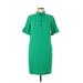 Banana Republic Casual Dress - Shift Collared Short sleeves: Green Print Dresses - Women's Size X-Small