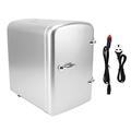 Zerodis 4L Mini Fridge 12V Mini Fridge 36W 4L Mini Fridge for Bedroom 6cans Capacity Portable Travel Car Refrigerator Cooler and Warmer Low Noise with DC12V Car Adapter for Skincare (Silver)