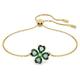 Swarovski Idyllia Bracelet, Green Crystals in a Clover Design with Gold-Tone Plating, from the Idyllia Collection