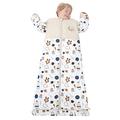 Chilsuessy Baby Sleeping Bag 2.5 Tog Winter Sleeping Sack Wearable Blanket for Kids, Adjustable Length, Removable Sleeves, Toddler Sleeping Bag for Boys Girls, 2.5 Tog/Spaceship, 120cm/3-6 Years