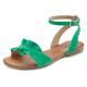 Sandale LASCANA Gr. 37, grün Damen Schuhe Schaftsandaletten Sandalette, Sommerschuh aus hochwertigem Leder mit kleinen Rüschen Bestseller