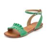 Sandale LASCANA "Sommerschuh", Damen, Gr. 43, grün, Obermaterial: 100% Ziegenleder. Futter: 100% Schweinsleder. Decksohle: 100% Rindsleder. Laufsohle: 100% Synthetik, unifarben, modisch, Schuhe Riemchensandale, Sandalette, Sommerschuh aus...