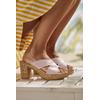 Pantolette LASCANA, Damen, Gr. 37, rosa (pastell pink), Obermaterial: 100% Ziegenleder. Futter: 100% Synthetik. Decksohle: 100% Ziegenleder. Laufsohle: 100% Synthetik, unifarben, Veloursleder, modisch, Schuhe Pantolette, Mule, Sandale, offener Schuh...