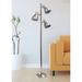 Essentix Brushed Nickel Adjustable 3-Light Tree Floor Lamp