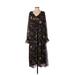 Brooks Brothers 346 Casual Dress: Black Baroque Print Dresses - Women's Size 1