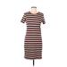 Stateside Casual Dress - Sheath Crew Neck Short sleeves: Red Print Dresses - Women's Size Medium