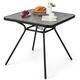 Costway - Table de Jardin en Métal 80 x 80 cm, Table d'Appoint avec Trou pour Parasol 42 mm,