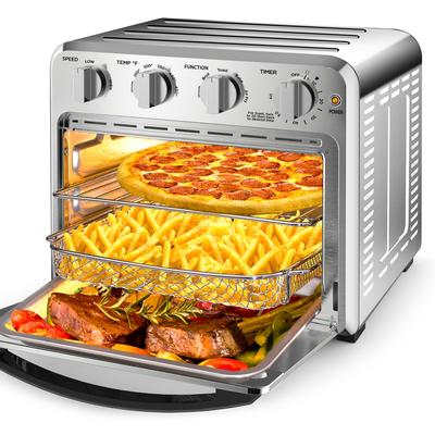 4 Slice 16QT Stainless Steel All In One Air Fryer Toaster Oven Combo