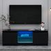Modern LED TV stand, 16 LED lights, up to 55 "TV, modern TV cabinet, 2 drawers and open shelves