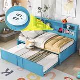 Twin Size Daybed with Storage Shelf and Usb Charging Port