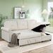 83" Modern Velvet Sleeper Sofa Bed Convertible Sofa Bed for Living Room with Hidden Storage and Nailhead Rolled Arms