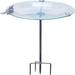 Glass Bird Bath, Garden Outdoor Birdbaths Birdfeeder with Metal Stake