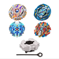 Beyblade Burst 4-Pack Unleash Power with Acid Anubis Air Knight BLUE Xeno Xcalibur and Buster Xcalibur Bey Battles Multi Beyblades Spin Top Toys