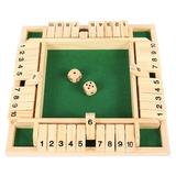 4 Player Shut the Box Set 4 Player Shut the Box Set Large Wooden Board Eco-Friendly Wooden Interactive Shut the Box Dice Game with Digital Numbers Four-Person Digital Game Toys for KTV Bar Club