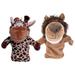 Lion hand puppet 2Pcs Lovely Lion Deer Hand Puppet Plaything Parent-child Interactive Plush Toys