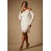 Plus Size Women's Bridal by ELOQUII Floral Mini Dress in Off White (Size 18)