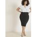 Plus Size Women's Neoprene Pencil Skirt by ELOQUII in Emerald (Size 26)