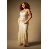 Plus Size Women's Bridal by ELOQUII Draped Sequin Gown in Off White (Size 28)