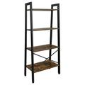 YouLoveIt Ladder Shelf 4-Tier Bookshelf Storage Rack Shelf Multipurpose Organizer Rack for Office Bathroom Living Room
