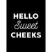 Funny Toilet Decor Bathroom Wall Art Hello Sweet Cheeks Cheeky Sign Large Wall Art Poster Print Thick Paper 18X24 Inch