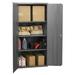 Durham 14 Gauge Flush Door Style Lockable Shelf Cabinet with 3 Adjustable Shelves Gray - 36 x 24 x 72 in.