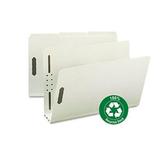 Smead Recycled Pressboard Fastener Folders - Gray-Green - Legal - 3 in. Exp - 25-BX