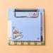 FU-kuuka Cute Cartoon Mini File Folder Paper Clipboard Writing Pad With Memo Pad Memo Message Label School Office Supplies(Blue)