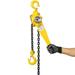 Lever Chain Hoist 1.5 Ton 3300LBS Capacity 5 FT Chain Come Along with Heavy Duty Hooks Ratchet Lever Chain Block Hoist Lift Puller for Warehouse Garages Construction Zones Yellow