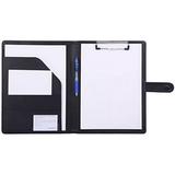 Padfolio Clipboard Folder Portfolio Leather Storage Clipboard with Cover for Legal Pad Holder Letter Size A4 Writing Pad for Business School Office Conference Notepad Clip Boards (Black)