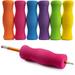 Long Foam Pencil Grips for Kids and Adults 6-Pack Colorful Cushioned Holders for Handwriting Drawing Coloring Ergonomic Right or Left-Handed Use Reusable