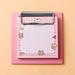 FU-kuuka Cute Cartoon Mini File Folder Paper Clipboard Writing Pad With Memo Pad Memo Message Label School Office Supplies(Pink)