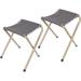 REDCAMP 2 Pack Folding Camping Stool for Adults Sturdy Portable Camp Stools for Outdoor Fishing Hiking Gray