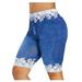 XIUH Womens Shorts Shorts Yoga Bike Workout Capris Women Compression Shorts Leggings Yoga Sweatpants Blue XXXL