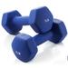 1 Pair Neoprene Hex Dumbbell Navy Blue 7lb Exercise Fitness Hex Dumbbell Set fo Women Men Home Gym Workout Strength Training