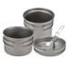 Walmeck Camping Titanium Cookware Set 1000ml 750ml Pot Pan Spoon Set for Camping Hiking Backpacking Picnic Cooking Equipment