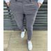 Cool and Casual Vibes HIMIWAY Men s Pants Men s Fashion Stretch Dress Pants Slim Fit Plaid Pants Business Suit Pants Casual Golf Pants Gray L