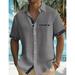 HIMIWAY 2023 Summer Trendy Clearance Mens Shirts Hawaiian Shirt For Men Men s Vintage Button Down Bowling Shirts Short Sleeve Summer Beach Shirt Gray L