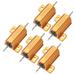 25W 50 Ohm 5% Aluminum Housing Resistor Chassis Mounted Aluminum Case Wirewound Resistor Load Resistors Gold Tone 5 Pcs