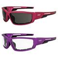 Global Vision Sly Padded Motorcycle Glasses for Women Sunglasses 2 Pair Pink & Purple Metallic Frames w/Smoke & Clear Lenses