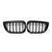 BFY Automative Front Kidney Grill Double Slat Line Front Hood Grille Grill Cover Trim Compatible for BMW 1-Series E87 2004-2007 / E81 2007-2011