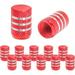 Tire Valve Stem Caps 12 Pcs Dustproof Corrosion-Proof Premium Metal Rubber Seal Tire Valve Caps Universal Fit for Cars SUVs Bike and Bicycle Trucks Motorcycles (Red/Silver)