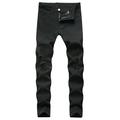 Zodggu Fall Deals Men s New Tight-fitting Ripped Straight Hip-hop Stretch Motorcycle Denim Trouser Full Length Pants 2023 Trendy Cargo Sweatpants Black 10