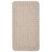 Chaudhary Living 2 x 4 Taupe and Cream Bordered Pattern Rectangular Outdoor Area Throw Rug