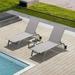 Chaise Lounge Outdoor Set of 3 Lounge Chairs for Outside with Wheels Outdoor Lounge Chairs with 5 Adjustable Position Pool Lounge Chairs for Patio Beach Yard Deck Poolside Grey