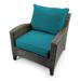 Jordan Manufacturing Sunbrella 24 x 47 Teal Solid Outdoor Deep Seat Chair Cushion Set - 46.5 L x 24 W x 6 H