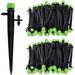 100PCS Green Irrigation Drippers Drip Emitters Micro Spray Adjustable 360 Degree Full Circle Pattern Water Flow Sprinkler Fits 1/4 (4-6mm) Irrigation Tubing for Garden Irrigation