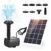 Solar Pump Kit Solar Fountain Pump for Bird Bath with 3W 5V Solar Panel 7 Nozzles Max. Height 50cm for Fish Tank Small Pond Garden Decoration